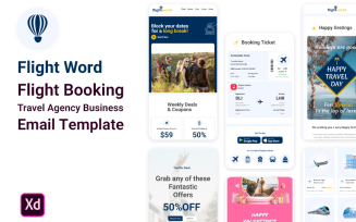 Flight Word- Flight Booking Travel Agency Business Email Template