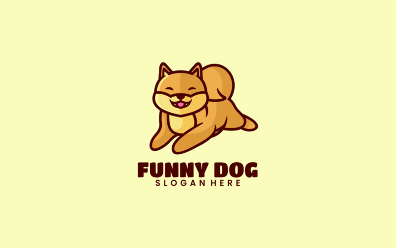 Funny Dog Mascot Cartoon Logo Logo Template