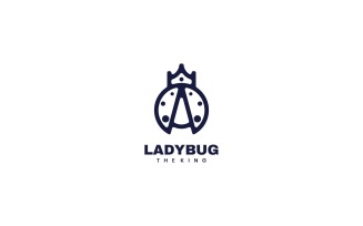 Ladybug Line Art Logo Design