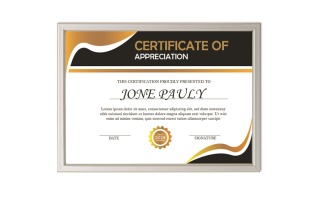 Modern Certificate Template (Black / Gold)