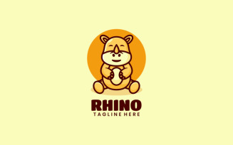 Rhino Mascot Cartoon Logo
