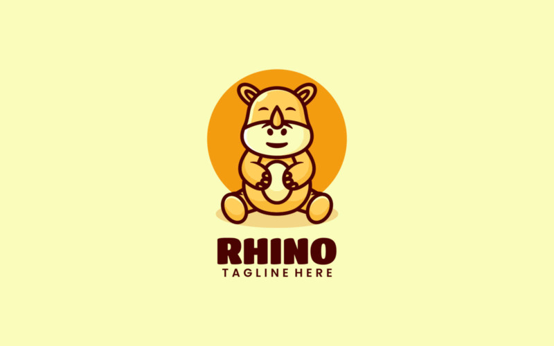 Rhino Mascot Cartoon Logo Logo Template