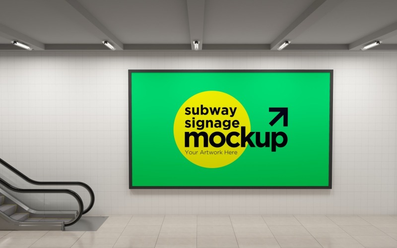 Subway Signage Horizontal Mockup 01 Product Mockup