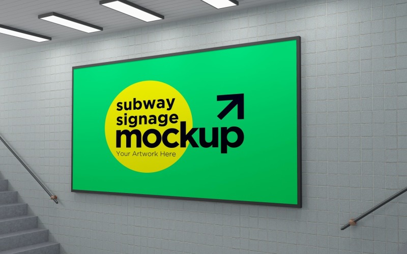 Subway Signage Horizontal Mockup 03 Product Mockup