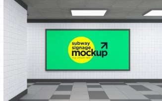 Subway Signage Horizontal Mockup 04