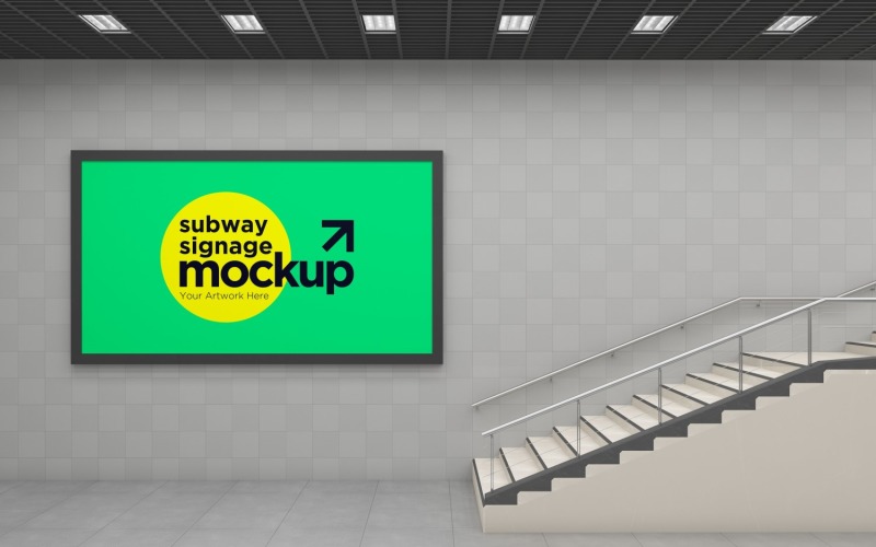 Subway Signage Horizontal Mockup 07 Product Mockup