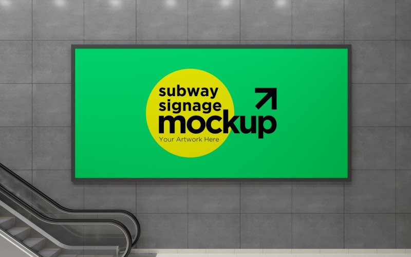 Subway Signage Horizontal Mockup 12 Product Mockup