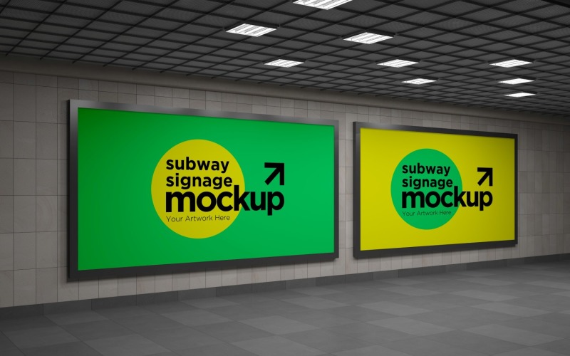 Subway Two Signage Horizontal Mockup 01 Product Mockup