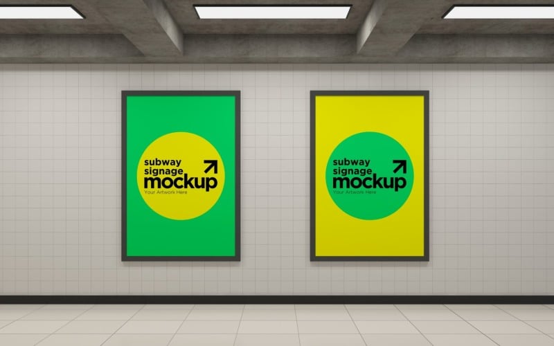 Subway Two Signage Mockup 13 Product Mockup