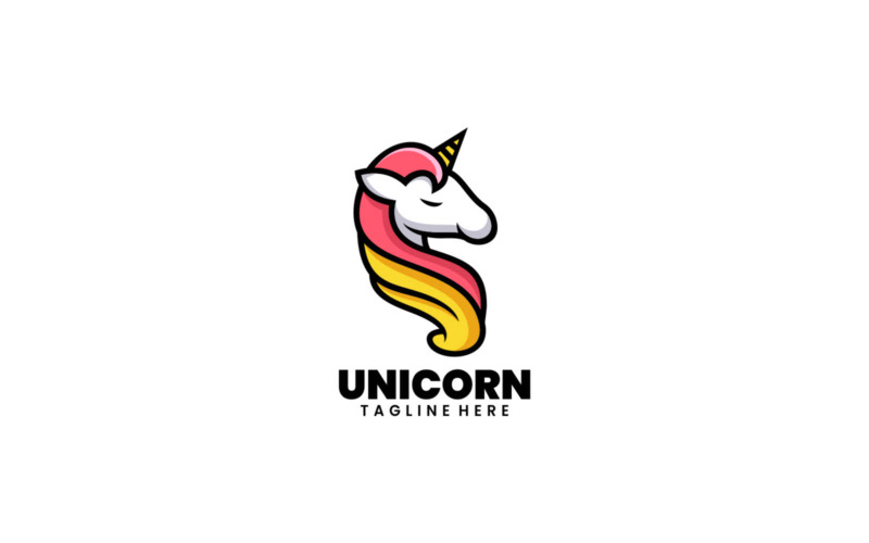 Unicorn Simple Mascot Logo Design Logo Template