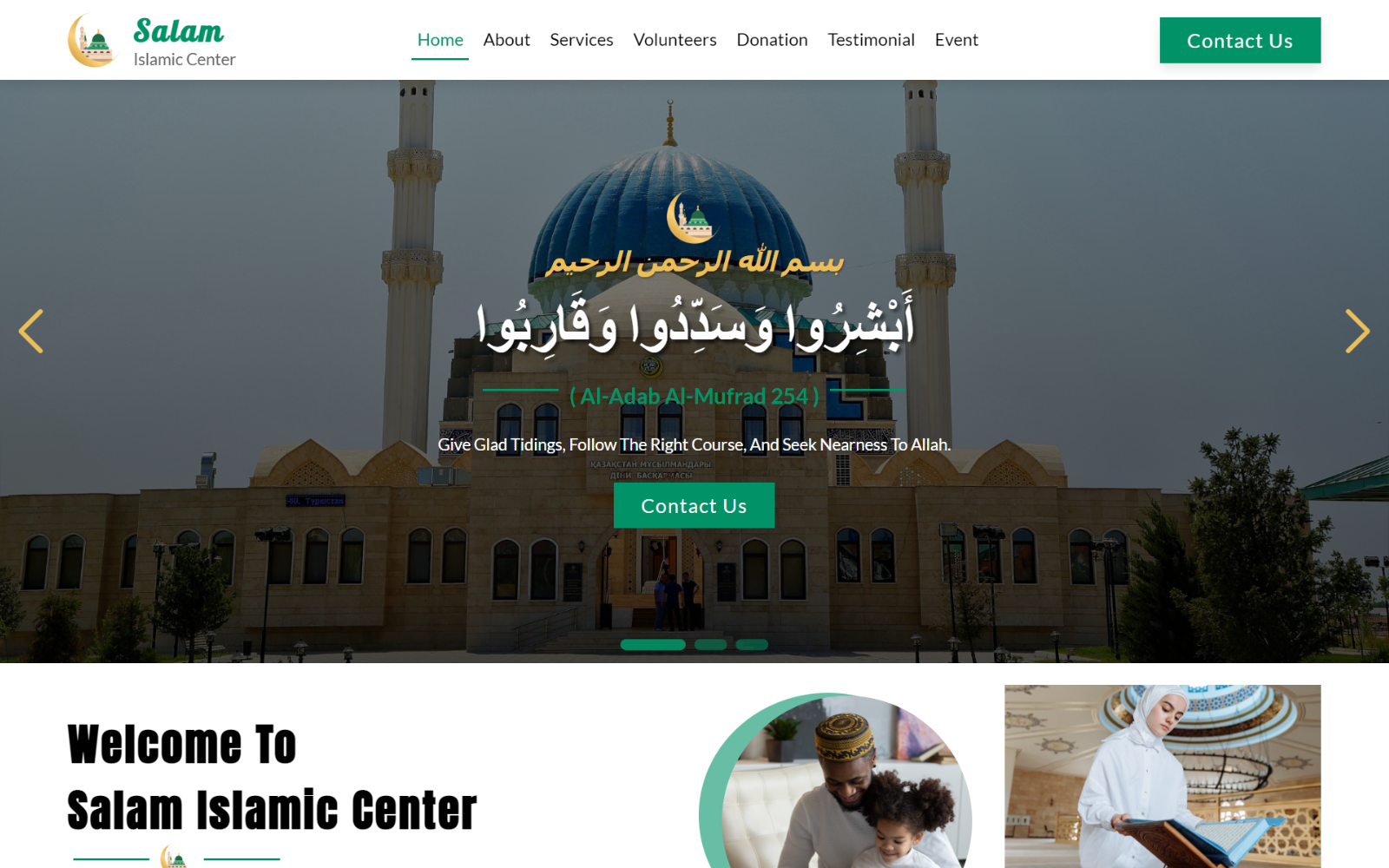 Salam - Islamic Center HTML5 Landing Page Template