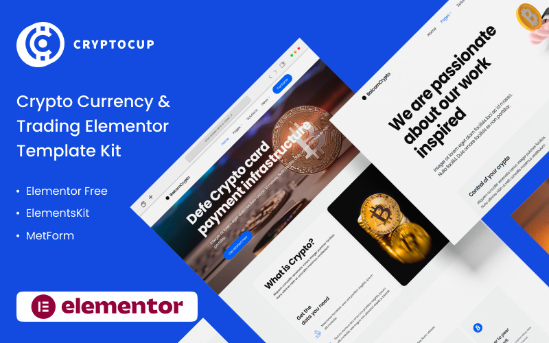 CRYPTOCUP | Crypto Currency & Trading Elementor Template Kit Elementor Kit