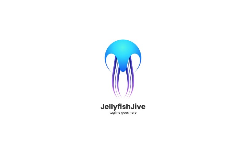 Jellyfish Color Gradient Logo Logo Template