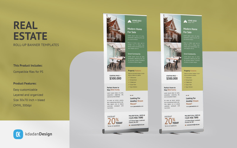 Real Estate Roll Up Banner Vol 027 Corporate Identity