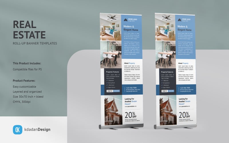 Real Estate Roll Up Banner Vol 028 Corporate Identity
