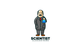 Scientist Cartoon Logo Template