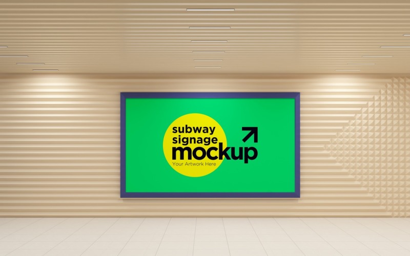 Subway Signage Horizontal Mockup 05 Product Mockup