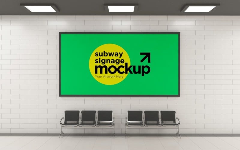 Subway Signage Horizontal Mockup 19 Product Mockup