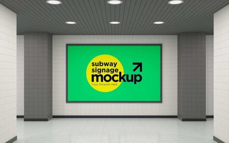 Subway Signage Horizontal Mockup 26 Product Mockup