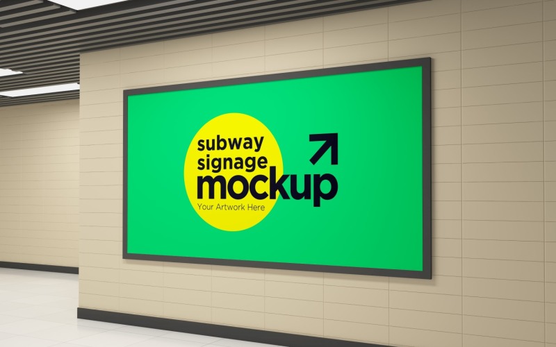 Subway Signage Horizontal Mockup 30 Product Mockup