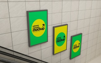 Subway Three Sign Mockup 12