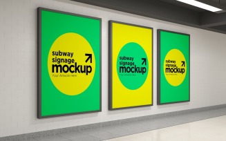 Subway Three Sign Mockup 17