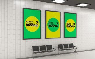 Subway Three Sign Mockup 24
