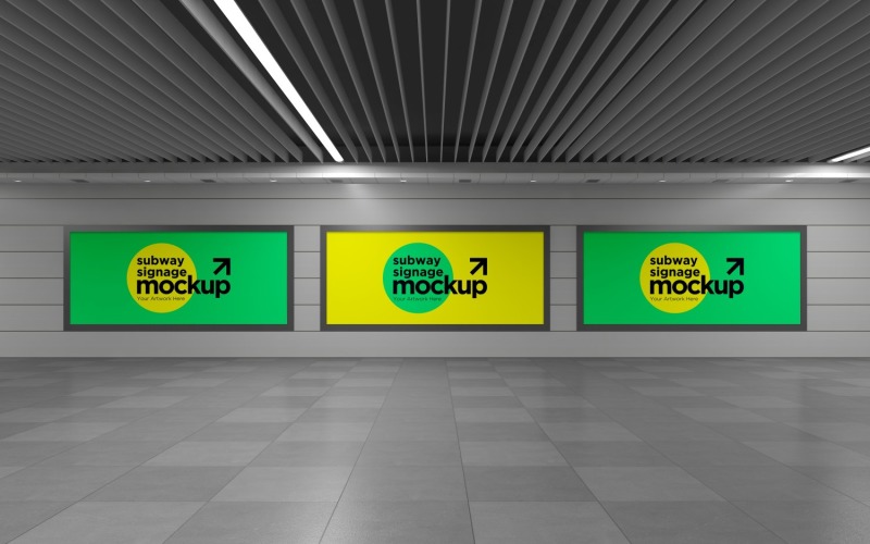 Subway Three Signage Horizontal Mockup 01 Product Mockup