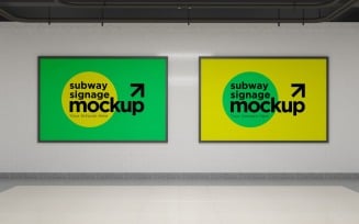 Subway Two Signage Horizontal Mockup 07