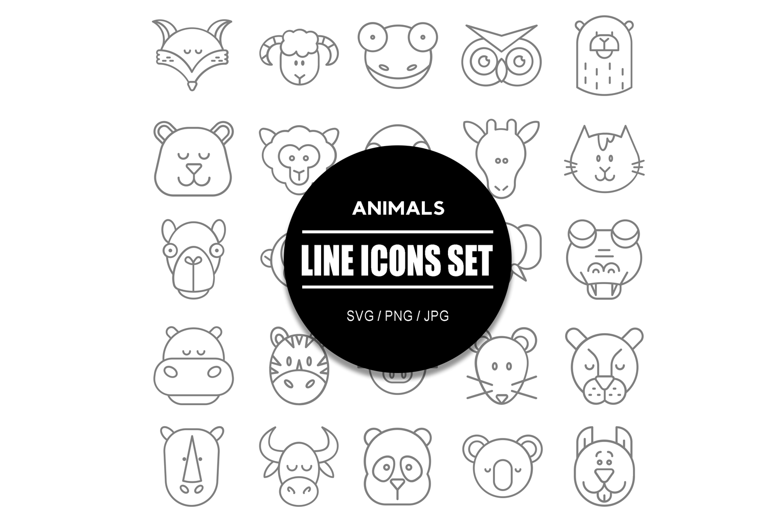 Animals Icons Bundle Set Animal Pack