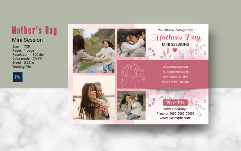 Mother's Day Photography Mini Session Printable Template Corporate Identity