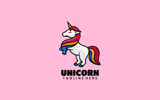 Unicorn Mascot Cartoon Logo Template