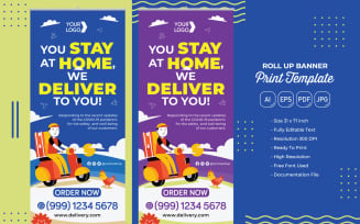 Delivery Service Roll Banner #04 Print Template