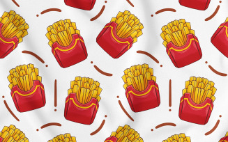 French Fries Seamless Pattern (Fast Food)