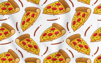 Pizza Seamless Pattern (Fast Food)