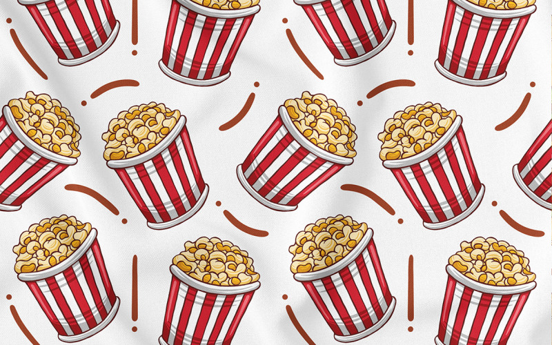 Popcorn Seamless Pattern (Fast Food)