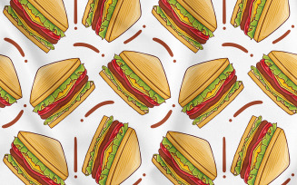 Sandwich Seamless Pattern (Fast Food)
