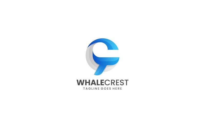 Whale Gradient Logo Style 4 Logo Template