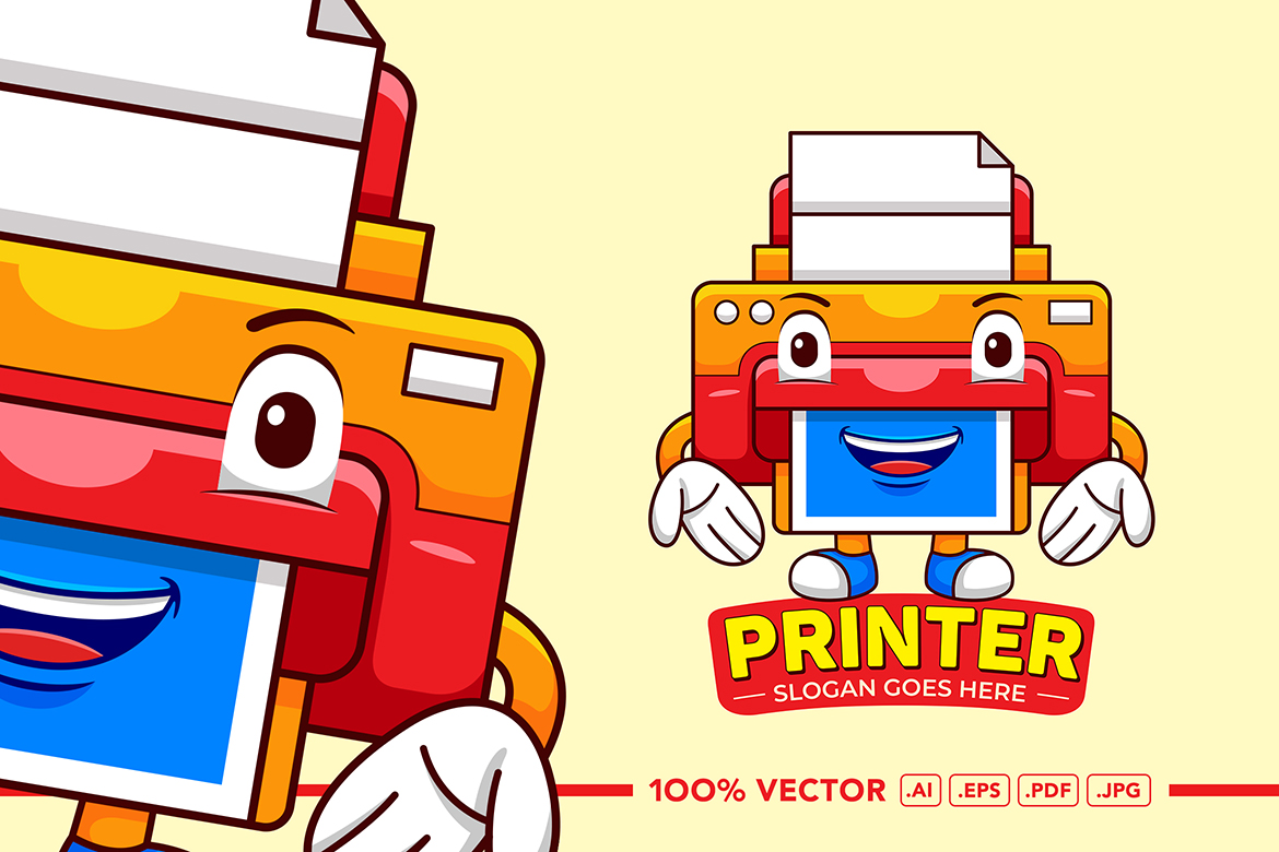 Kit Graphique #321781 Imprimante Mascot Web Design - Logo template Preview