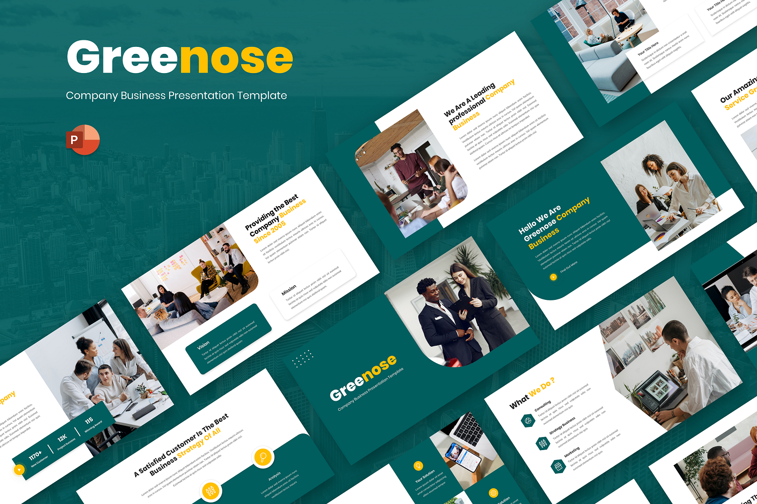 Greenose - Company Business Powerpoint Template