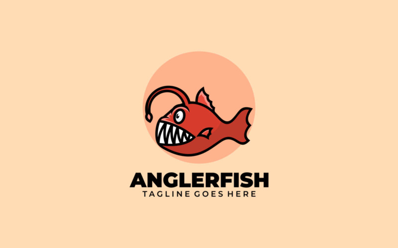 Anglerfish Mascot Cartoon Logo Logo Template