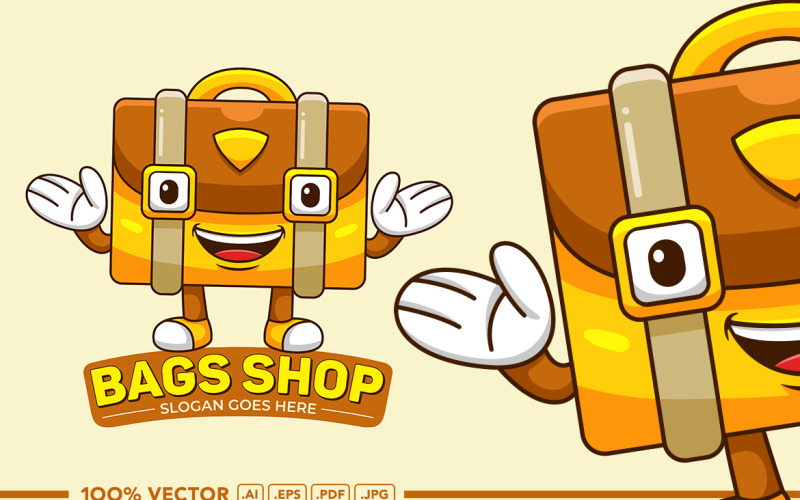 Bag Shop Mascot Logo Vector Vector Graphic