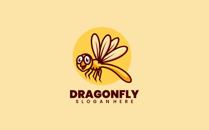 Dragonfly Simple Mascot Logo Logo Template