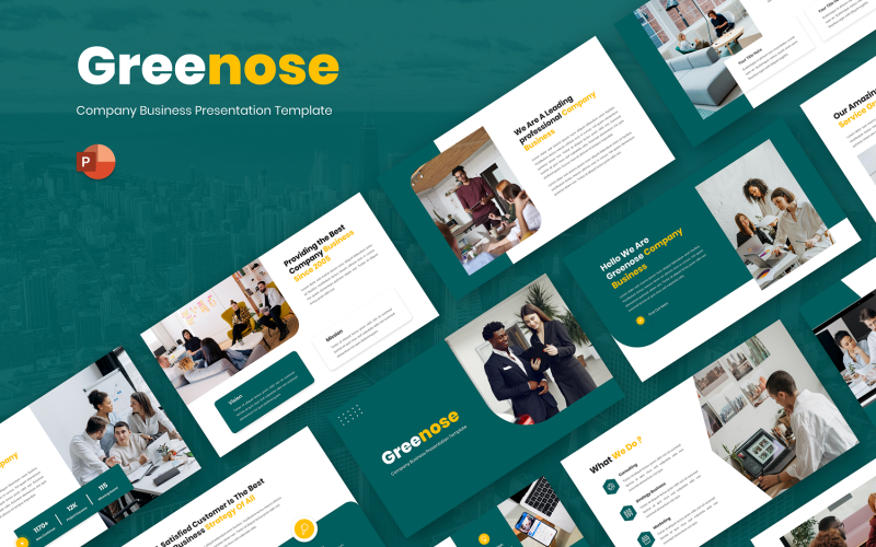 Greenose - Company Business Powerpoint Template PowerPoint Template