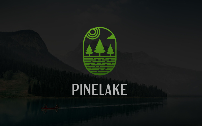 Pinelake Outdoor Nature Landscape Tree Logo Logo Template