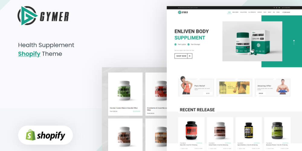 Gymer – Health Fitness yoga Medicine supplement Shopify Theme