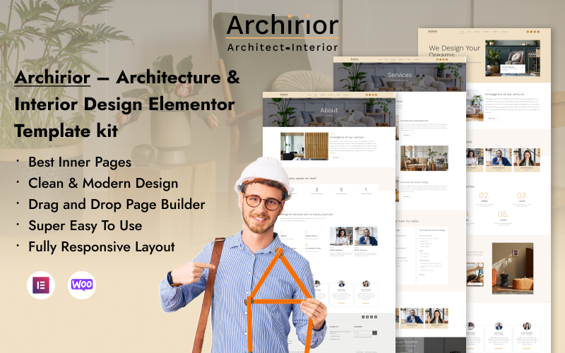 Archirior - Architect & Interior Design Elementor Template kit Elementor Kit