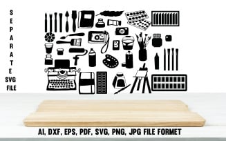 Artistic Accessories SVG, Album SVG, Art PNG, Artist PDF