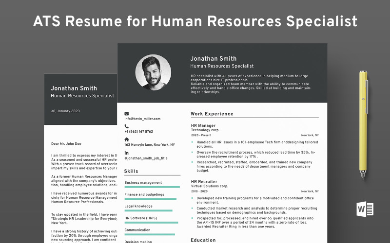 ATS Resume for Human Resources Specialist Resume Template
