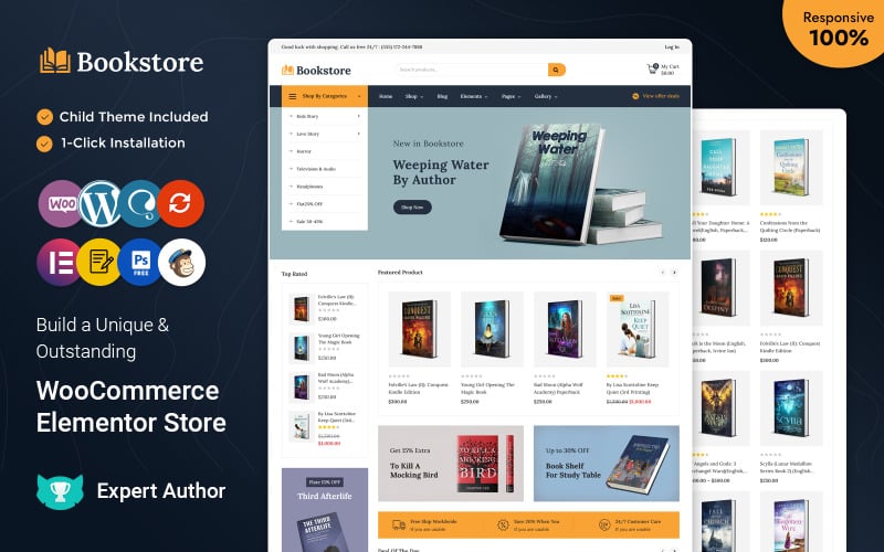 Bookstore - Book Store WooCommerce Elementor Responsive Theme WooCommerce Theme